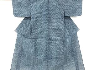 アンティーク　木綿本場久留米絣抽象模様織り出し単衣着物
